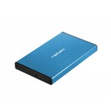 Natec NKZ-1280 RHINO GO, HDD/SSD External Enclosure 2.5", SATA III, USB3.0, Aluminium, Blue | ePonuda.com