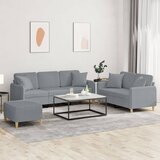  3-dijelni set sofa s jastucima svjetlosivi od tkanine Cijene