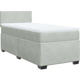 vidaXL Box spring postelja z vzmetnico svetlo siva 90x200 cm žamet | Shoptok.si