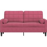  Dvosjed s ukrasnim jastucima boja vina 140 cm baršunasti | shoptok.hr