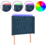 The Living Store led posteljno vzglavje temno modro 93x16x118/128 cm žamet - led vzglavje, (21418828) | Shoptok.si