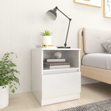 Furnova Nočna omarica visok sijaj bela 40x40x50 cm iverna plošča, (21927029) | Shoptok.si