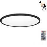  LED kupatilsko svetlo sa senzorom NIVERA LED/12W/230V IP54, prečnik 22,5 cm, crno + daljinski upravljač | Eponuda.com