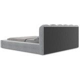 Makamii Sivi tapecirani bračni krevet s prostorom za odlaganje s podnicom 140x200 cm Mano – | shoptok.hr