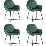 Maison Chic Jedilni stoli - Vzorci stoli 4 kosi zelen žamet A1057, (22032323) | Shoptok.si