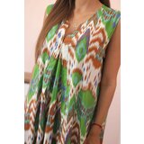 Kesi Włoski Women's cotton dress with flared hem green | shoptok.hr