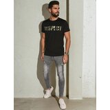 DStreet T-shirt męski z nadrukiem czarny | Shoptok.si