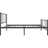 Metalni okvir kreveta uzglavlje i podnožje crni 100x190 cm | shoptok.hr