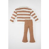 Defacto Baby Girl Striped Sweatshirt Tights 2-Piece Set Cene