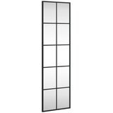vidaXL Stensko ogledalo črno 30x100 cm pravokotno železo, (20919516) | Shoptok.si