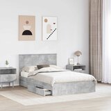 Krevet s od storage s uzglavljem Betonski sivi 135 x 190 cm | shoptok.hr