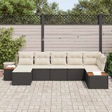  Set od 7 vrtnih sofa s jastučićima Crni poli ratan akacija | shoptok.hr