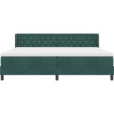  Krevet s uzdužnim oprugama i madracem tamnozelene boje 200x200 cm baršun | shoptok.hr