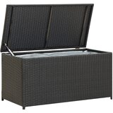 vidaXL Vrtna škatla za shranjevanje poli ratan 100x50x50 cm črna Cene