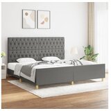  Za krevet s uzglavljem tamnosivi 200 x 200 cm od tkanine | shoptok.hr