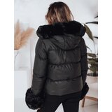 DStreet Kurtka damska zimowa YOUWARM krótka pikowana z futerkiem czarna | Shoptok.si