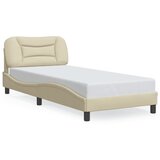 Maison Chic Posteljni okvir - Enojna postelja - Postelja za odrasle brez vzmetnice Cream 80x200 cm Tkanina-J7065, (21762626) Cene