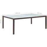  Vrtni blagovaonski stol smeđi 200 x 150 x 74 cm od poliratana | shoptok.hr