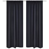 vidaXL 2 kosa črnih zarobljenih zaves z obročki 135 x 245 cm | Shoptok.si