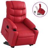 Maison Chic Naslanjač - Relax naslanjač s funkcijo vstajanja rdeče umetno usnje, (22040391) | Shoptok.si