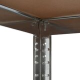 vidaXL Polica za shranjevanje jeklo in MDF 75x75x180 cm srebrna | Shoptok.si