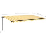 Tenda na ručno uvlačenje s LED svjetlom 500x300 cm žuto-bijela | shoptok.hr