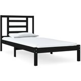 The Living Store Posteljni okvir črn iz trdne borovine 100x200 cm - Posteljni Okvir, (21524166) | Shoptok.si