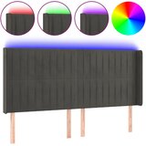  LED uzglavlje tamnosivo 163x16x118/128 cm baršunasto | shoptok.hr