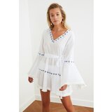 Trendyol white stripe detailed voile beach dress Cene
