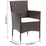  Vrtni jedilni stoli 4 kosi poli ratan rjavi | Shoptok.si