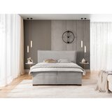 Ropez Svijetlo sivi boxspring krevet s prostorom za odlaganje 200x200 cm Lysa – | shoptok.hr