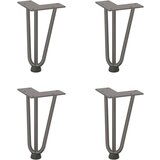 vidaXL Noge za mizo za lase 4 kosi naravno jeklo 20 cm trdno jeklo | Shoptok.si