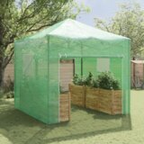vidaXL Staklenik s krovom Zelena 290 x 290 x 315 cm Čelik | shoptok.hr