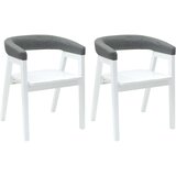  Trpezarijske stolice 2 kom. Čvrsto drvo od gume Bijelo | shoptok.hr