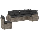  6-dijelni set vrtnih sofa od poliratana s jastucima sivi | shoptok.hr