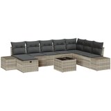 vidaXL set vrtnih kavčev s 9 kosi z blazinami svetlo siva poli ratan, (22092340) | Shoptok.si