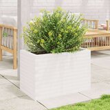  Vrtno cvetlično korito belo 70x40x45,5 cm trdna borovina | Shoptok.si