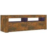 Maison Chic TV omarica - TV stojalo - Televizijska omarica z LED lučkami dimljeni hrast 120x35x40 cm, (21701625) Cene