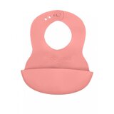 BabyOno silikonski podbradak 6 m+, roza | shoptok.hr