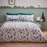 Catherine Lansfield Bijela/zelena flanelska posteljina za krevet za jednu osobu 135x200 cm Holly and Mistletoe – | shoptok.hr