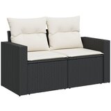  The living store vrtni kavč dvosed z blazinami črn poli ratan - vrtni kavč, (21449255) | Shoptok.si
