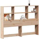 Maison Chic posteljno vzglavje - vzglavna omarica - nočna omarica s predelki 140 cm trdna borovina, (21707085) Cene