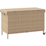  Vrtna kutija za pohranu s kotačima miješana bež 110x55x73 cm | shoptok.hr