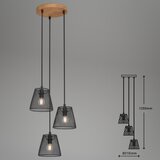 BRILONER 4074-035 - Luster na sajli TAUNUS 3xE14/40W/230V kaučukovac | Eponuda.com
