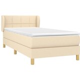  Krevet s oprugama i madracem krem 90 x 200 cm od tkanine | shoptok.hr