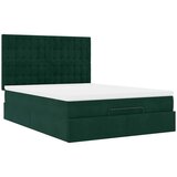  Ottoman krevet s madracima i LED diodama tamnozeleni 140x190 cm baršun | Eponuda.com