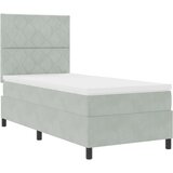 Box Spring Krevet s Madracem Svjetlosiva 90x200 cm Baršun | shoptok.hr