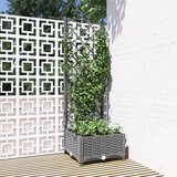 Maison Chic Cvetlično korito - Cvetlični Lonec z oporno mrežo svetlo sivo 40x40x121,5 cm PP, (21789508) | Shoptok.si