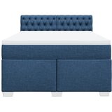  Krevet s oprugama i madracem plavi 140x200 cm od tkanine | shoptok.hr