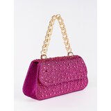 Shelvt Purple small sequin bag with golden handle Cene